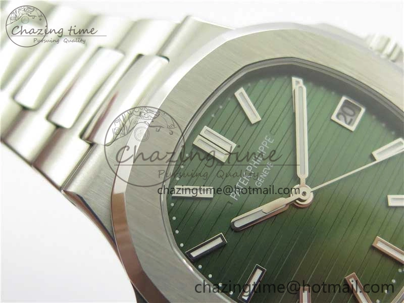 Nautilus 5711 1A 3KF 1:1 Best Edition Green Textured Dial on SS Bracelet A324 Super Clone V2