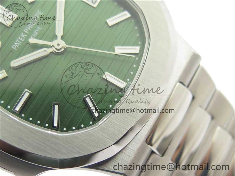 Nautilus 5711 1A 3KF 1:1 Best Edition Green Textured Dial on SS Bracelet A324 Super Clone V2