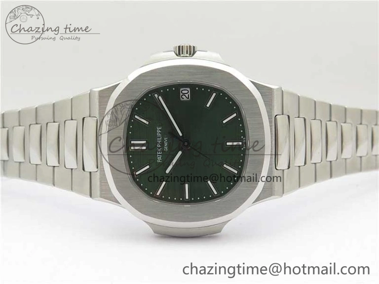Nautilus 5711 1A 3KF 1:1 Best Edition Green Textured Dial on SS Bracelet A324 Super Clone V2
