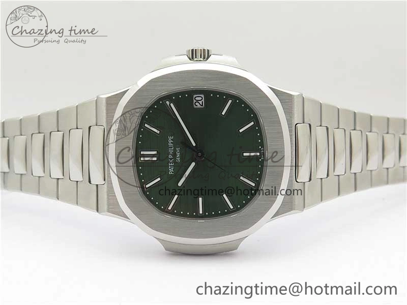 Nautilus 5711 1A 3KF 1:1 Best Edition Green Textured Dial on SS Bracelet A324 Super Clone V2