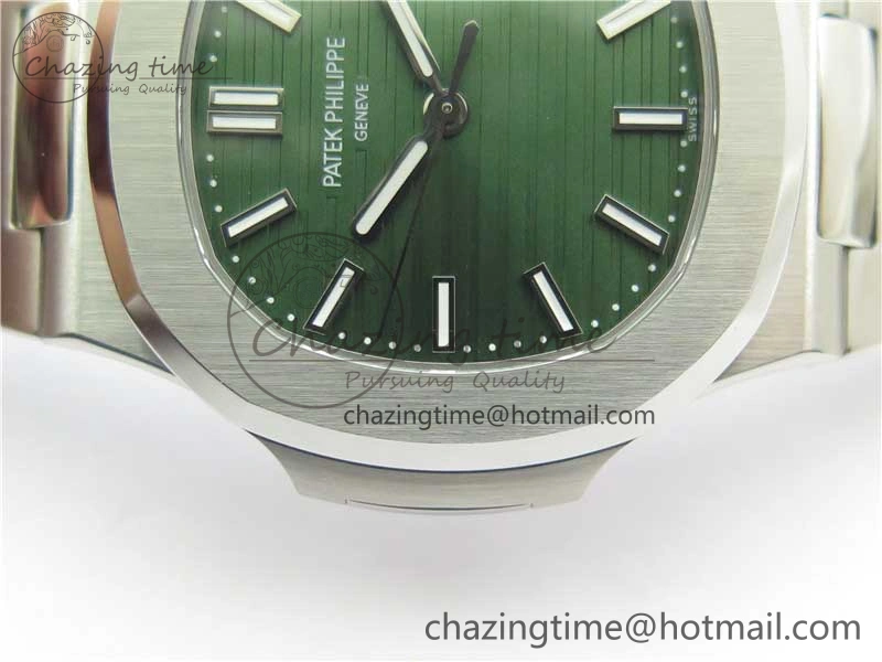Nautilus 5711 1A 3KF 1:1 Best Edition Green Textured Dial on SS Bracelet A324 Super Clone V2