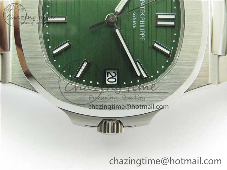 Nautilus 5711 1A 3KF 1:1 Best Edition Green Textured Dial on SS Bracelet A324 Super Clone V2