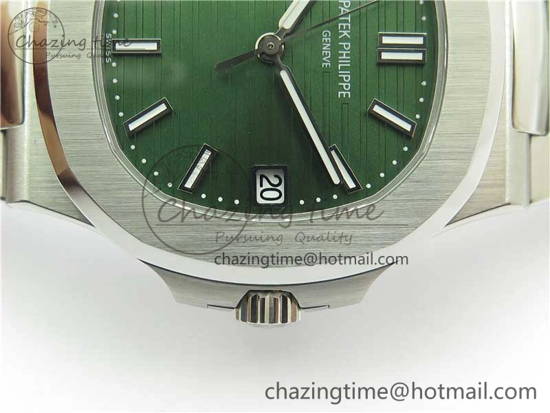 Nautilus 5711 1A 3KF 1:1 Best Edition Green Textured Dial on SS Bracelet A324 Super Clone V2