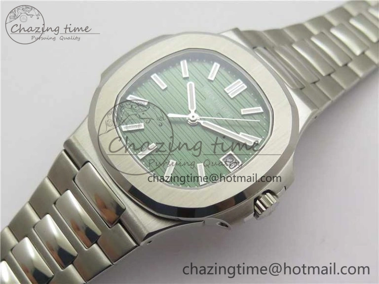 Nautilus 5711 1A 3KF 1:1 Best Edition Green Textured Dial on SS Bracelet A324 Super Clone V2