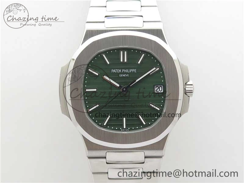 Nautilus 5711 1A 3KF 1:1 Best Edition Green Textured Dial on SS Bracelet A324 Super Clone V2