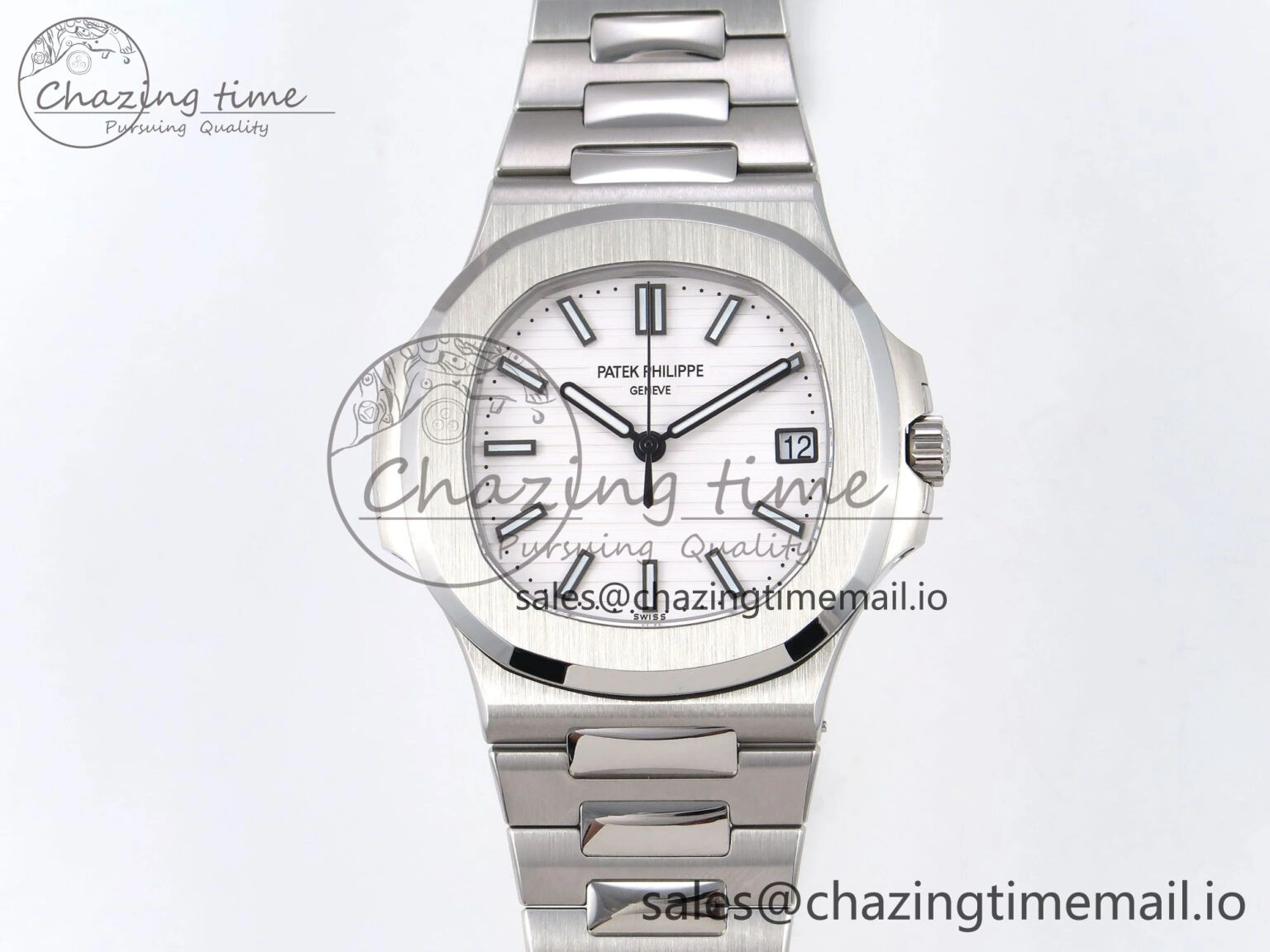 Nautilus 5711 1A 3KF 1:1 Best Edition White Textured Dial on SS Bracelet A324 Super Clone V2