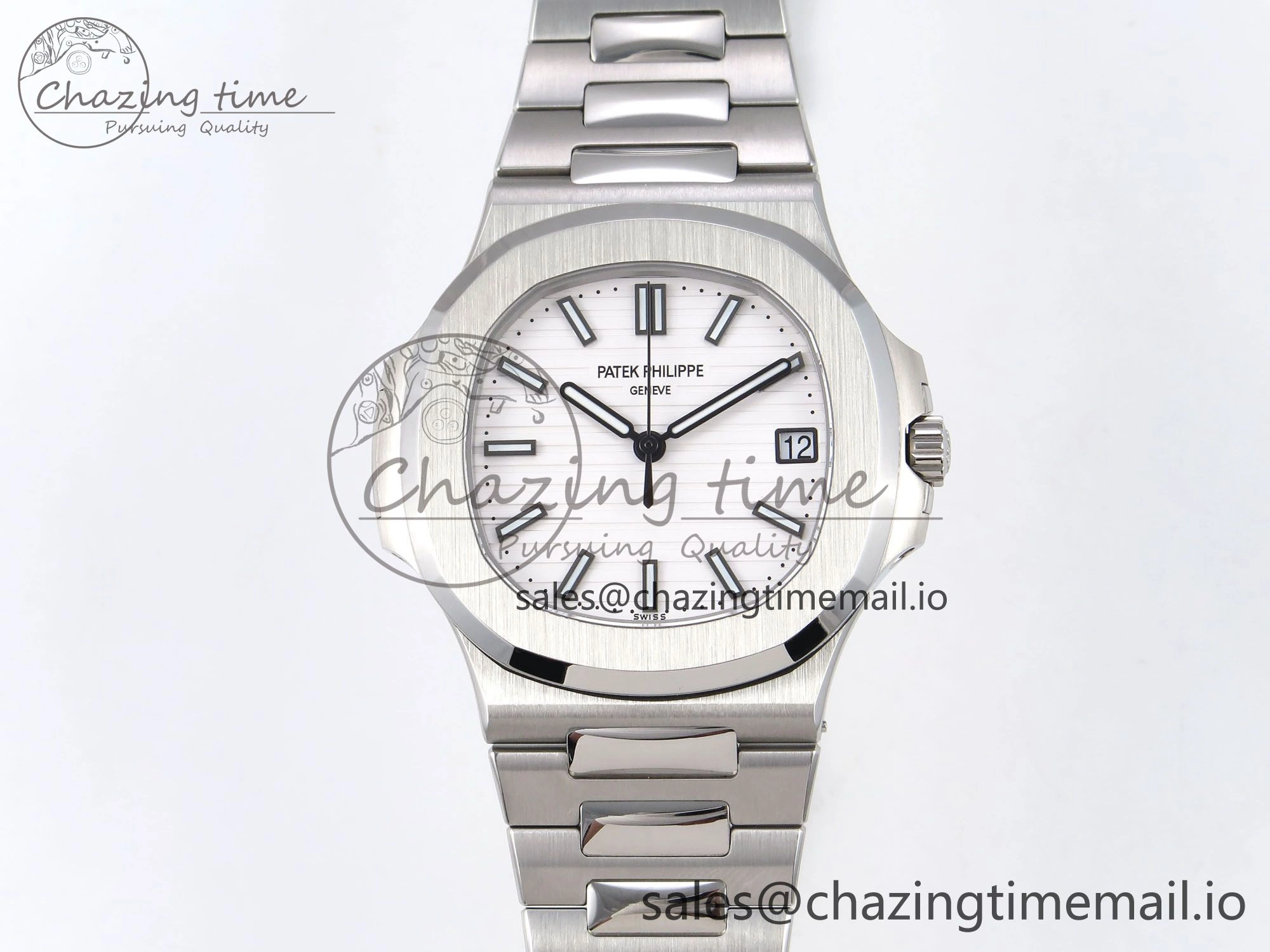 Nautilus 5711 1A 3KF 1:1 Best Edition White Textured Dial on SS Bracelet A324 Super Clone V2
