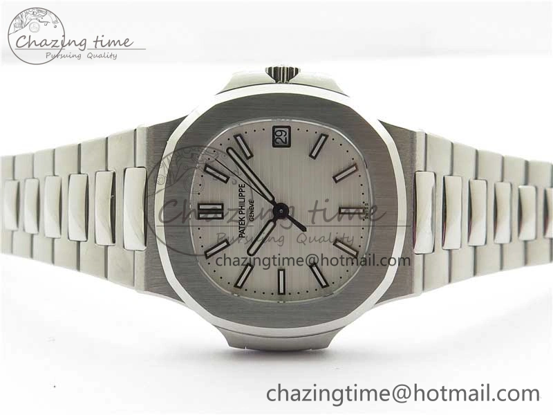 Nautilus 5711 1A 3KF 1:1 Best Edition White Textured Dial on SS Bracelet A324 Super Clone V2