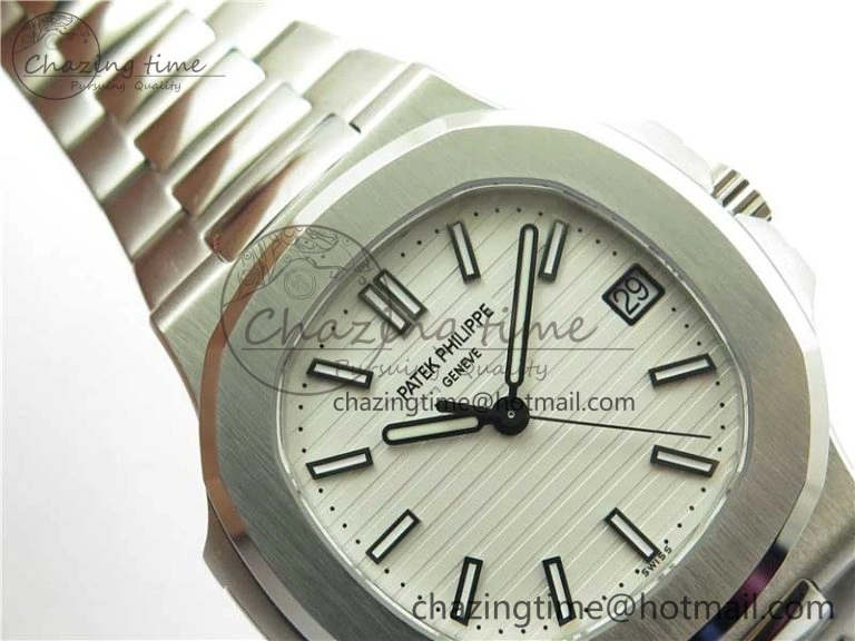 Nautilus 5711 1A 3KF 1:1 Best Edition White Textured Dial on SS Bracelet A324 Super Clone V2