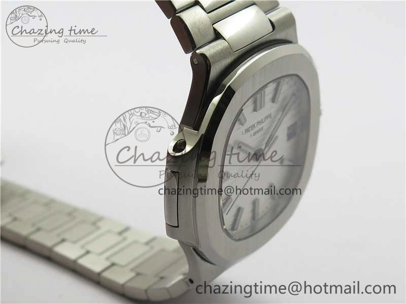 Nautilus 5711 1A 3KF 1:1 Best Edition White Textured Dial on SS Bracelet A324 Super Clone V2
