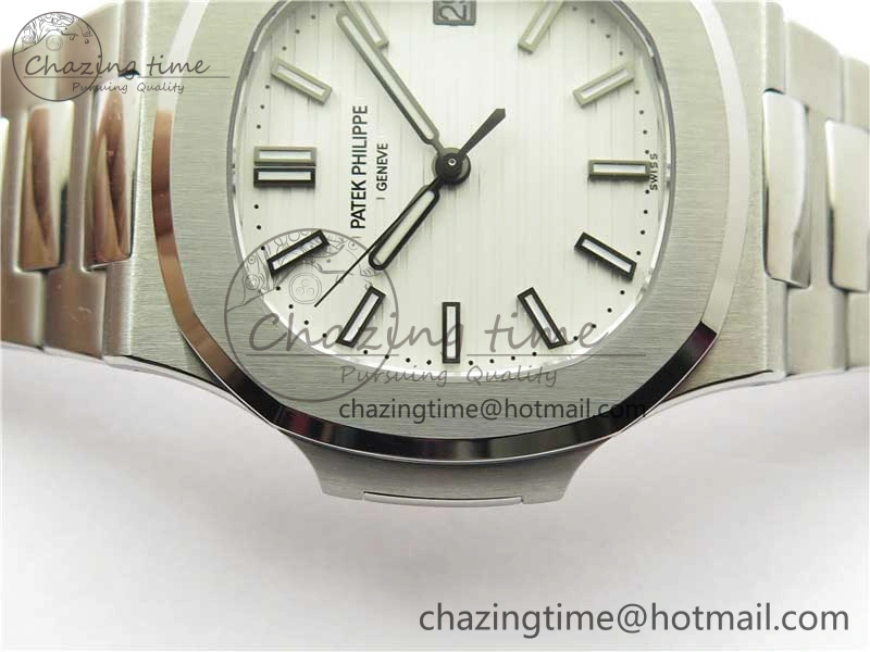Nautilus 5711 1A 3KF 1:1 Best Edition White Textured Dial on SS Bracelet A324 Super Clone V2