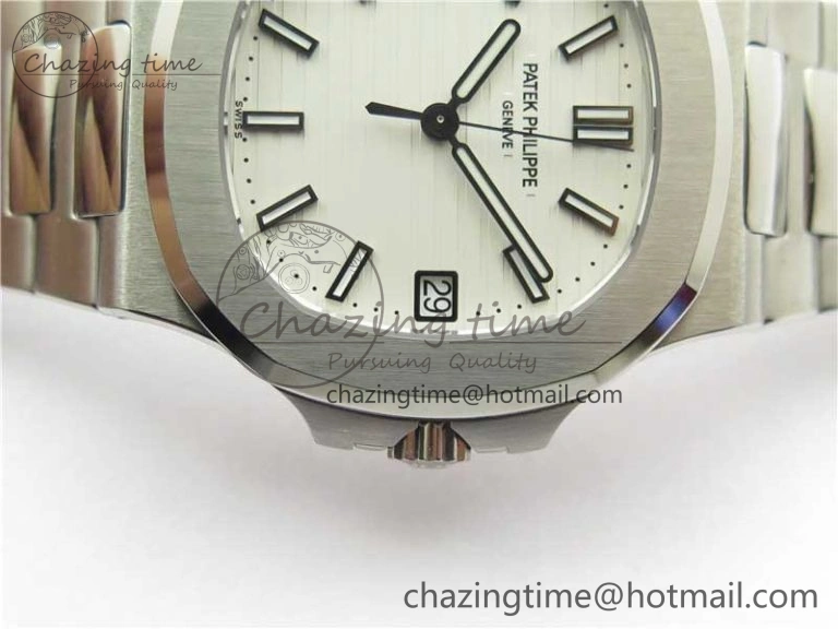 Nautilus 5711 1A 3KF 1:1 Best Edition White Textured Dial on SS Bracelet A324 Super Clone V2