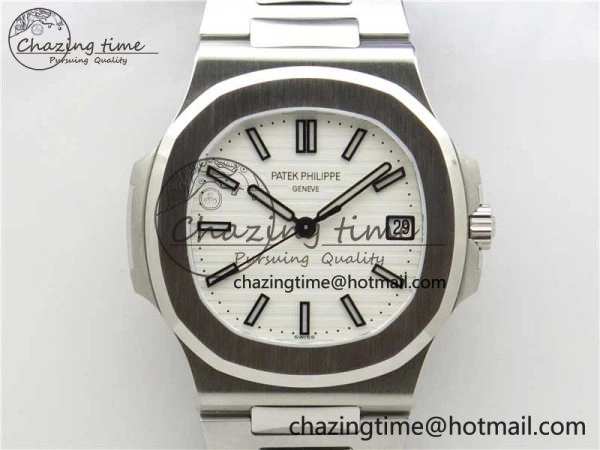 Nautilus 5711 1A GRF Best Edition White Dial on SS Bracelet A324CS (Free box) V2