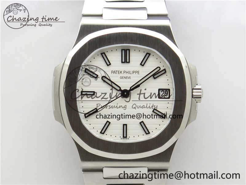 Nautilus 5711 1A GRF Best Edition White Dial on SS Bracelet A324CS (Free box) V2