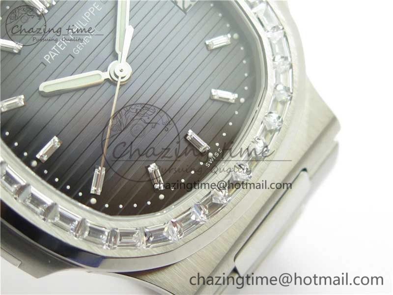 Nautilus 5711 1A PPF 1:1 Best Edition Blue Dial Diamonds Bezel on SS Bracelet 324CS (Free box) V4