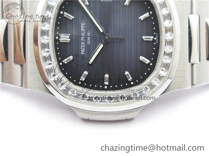 Nautilus 5711 1A PPF 1:1 Best Edition Blue Dial Diamonds Bezel on SS Bracelet 324CS (Free box) V4