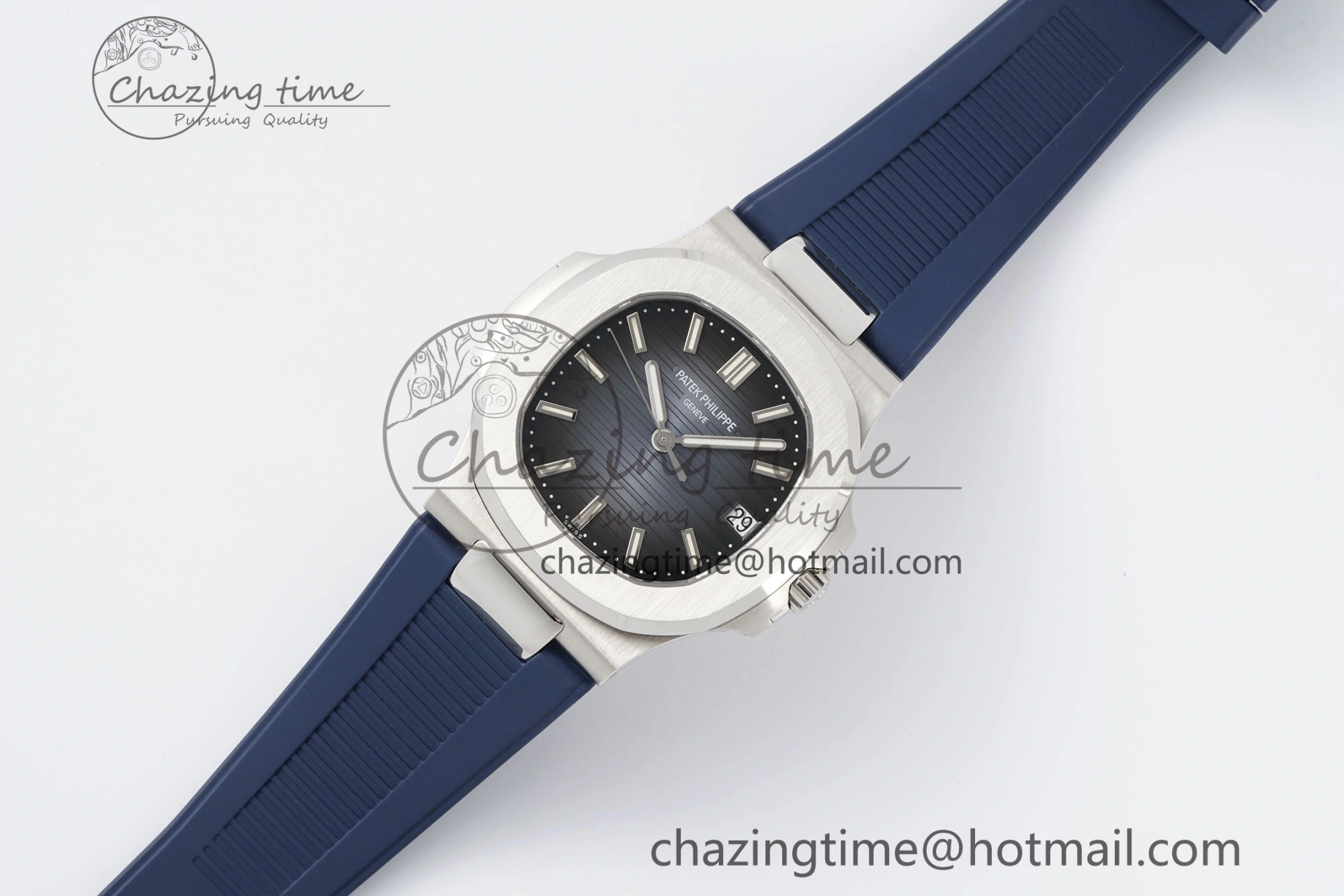 Nautilus 5711 1A PPF 1:1 Best Edition Blue Textured Dial on Blue Rubber Strap 324CS V5