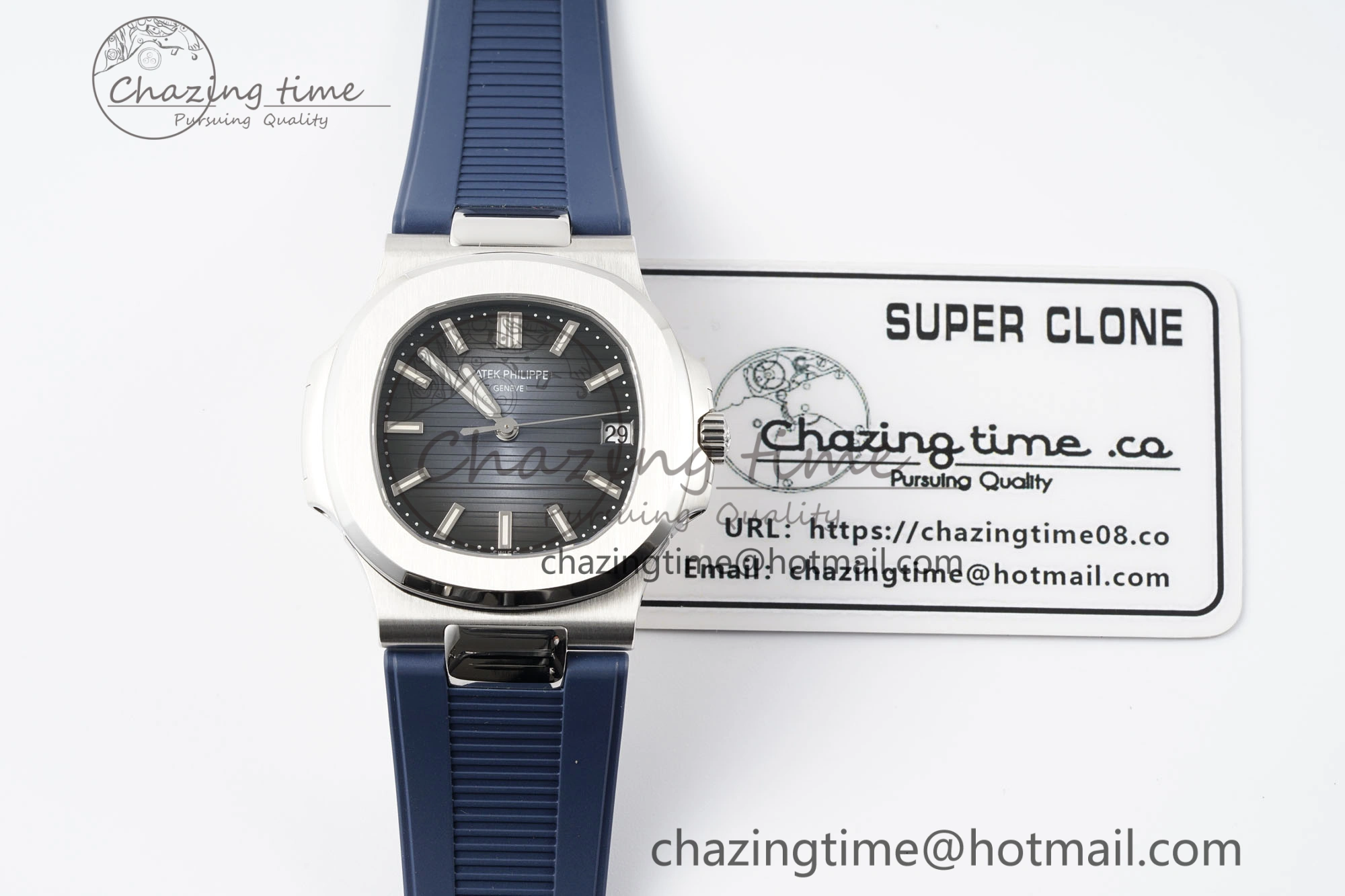 Nautilus 5711 1A PPF 1:1 Best Edition Blue Textured Dial on Blue Rubber Strap 324CS V5