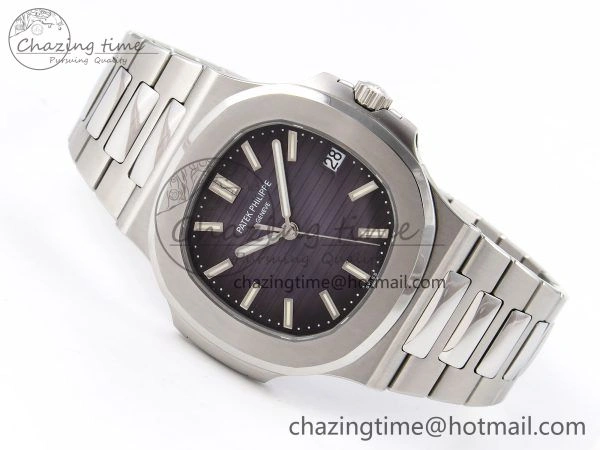 Nautilus 5711 1A PPF 1:1 Best Edition Blue Gray Textured Dial on SS Bracelet Super Clone 26-330 V5
