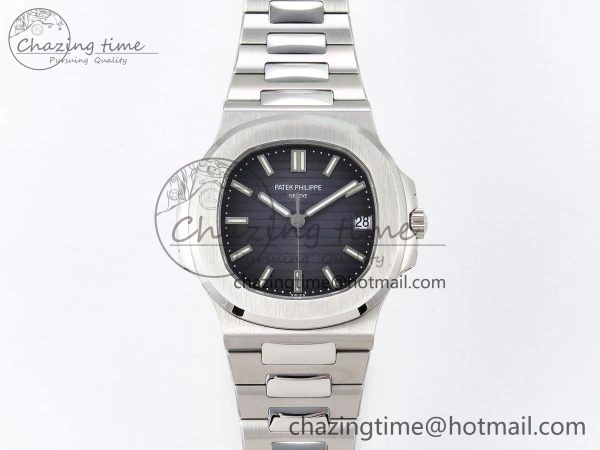 Nautilus 5711 1A PPF 1:1 Best Edition Blue Gray Textured Dial on SS Bracelet Super Clone 26-330 V5
