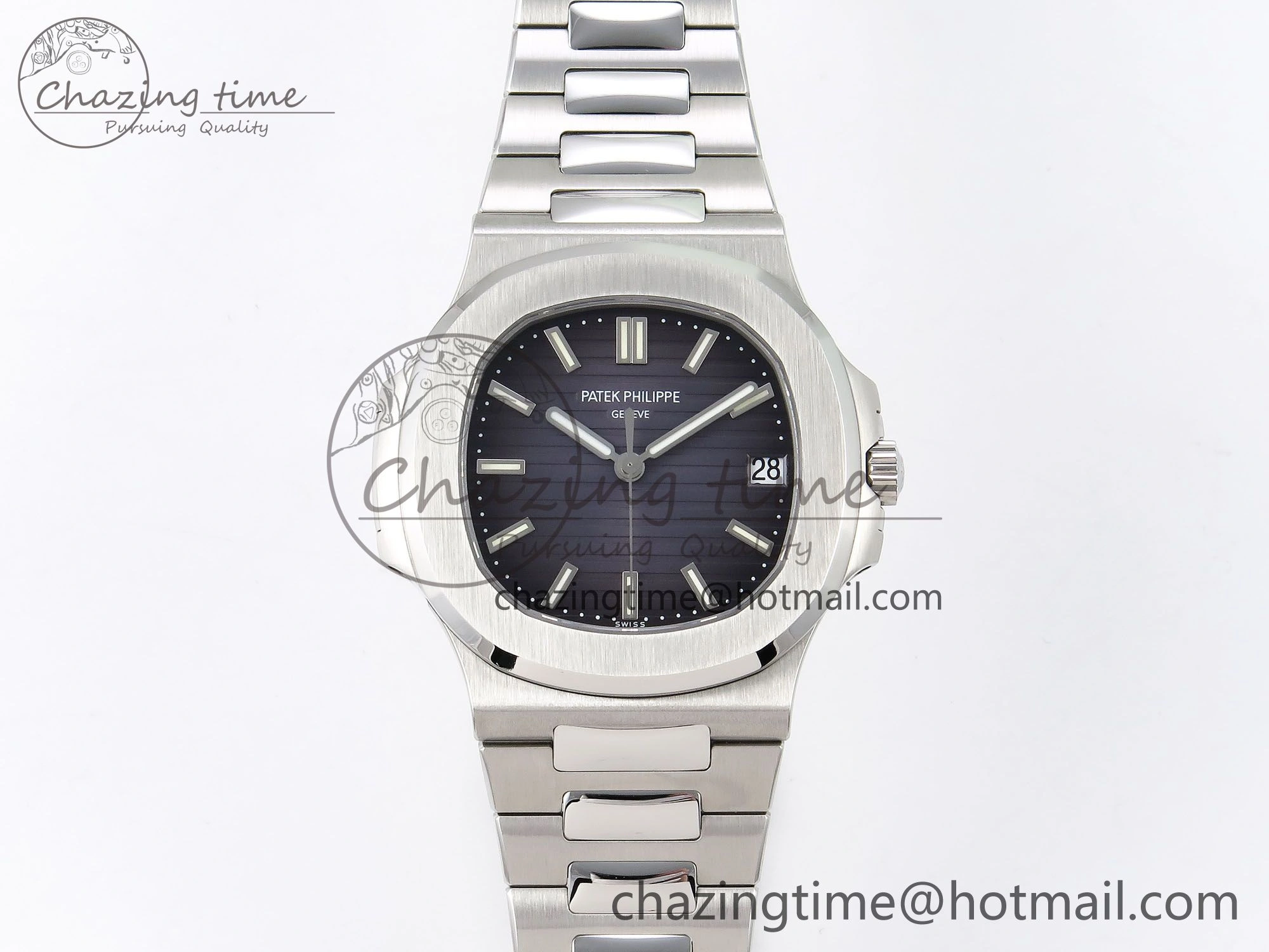 Nautilus 5711 1A PPF 1:1 Best Edition Blue Gray Textured Dial on SS Bracelet Super Clone 26-330 V5