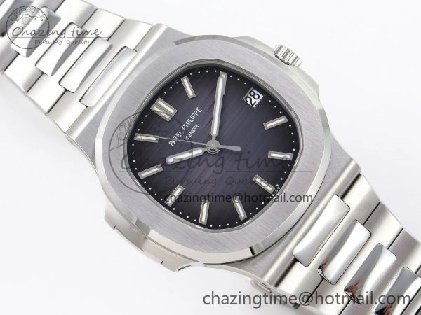 Nautilus 5711 1A PPF 1:1 Best Edition Blue Gray Textured Dial on SS Bracelet Super Clone 26-330 V5