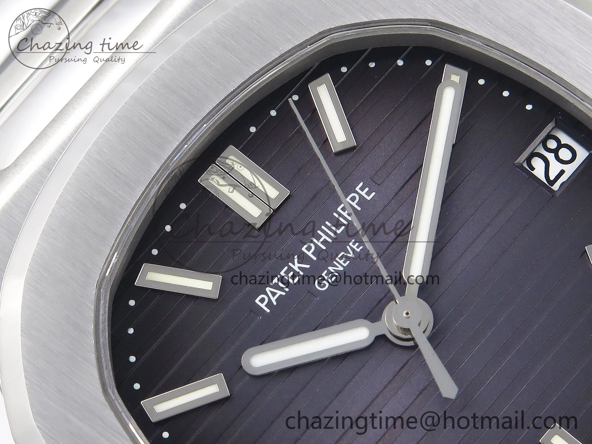 Nautilus 5711 1A PPF 1:1 Best Edition Blue Gray Textured Dial on SS Bracelet Super Clone 26-330 V5