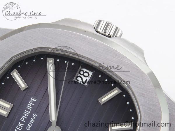 Nautilus 5711 1A PPF 1:1 Best Edition Blue Gray Textured Dial on SS Bracelet Super Clone 26-330 V5