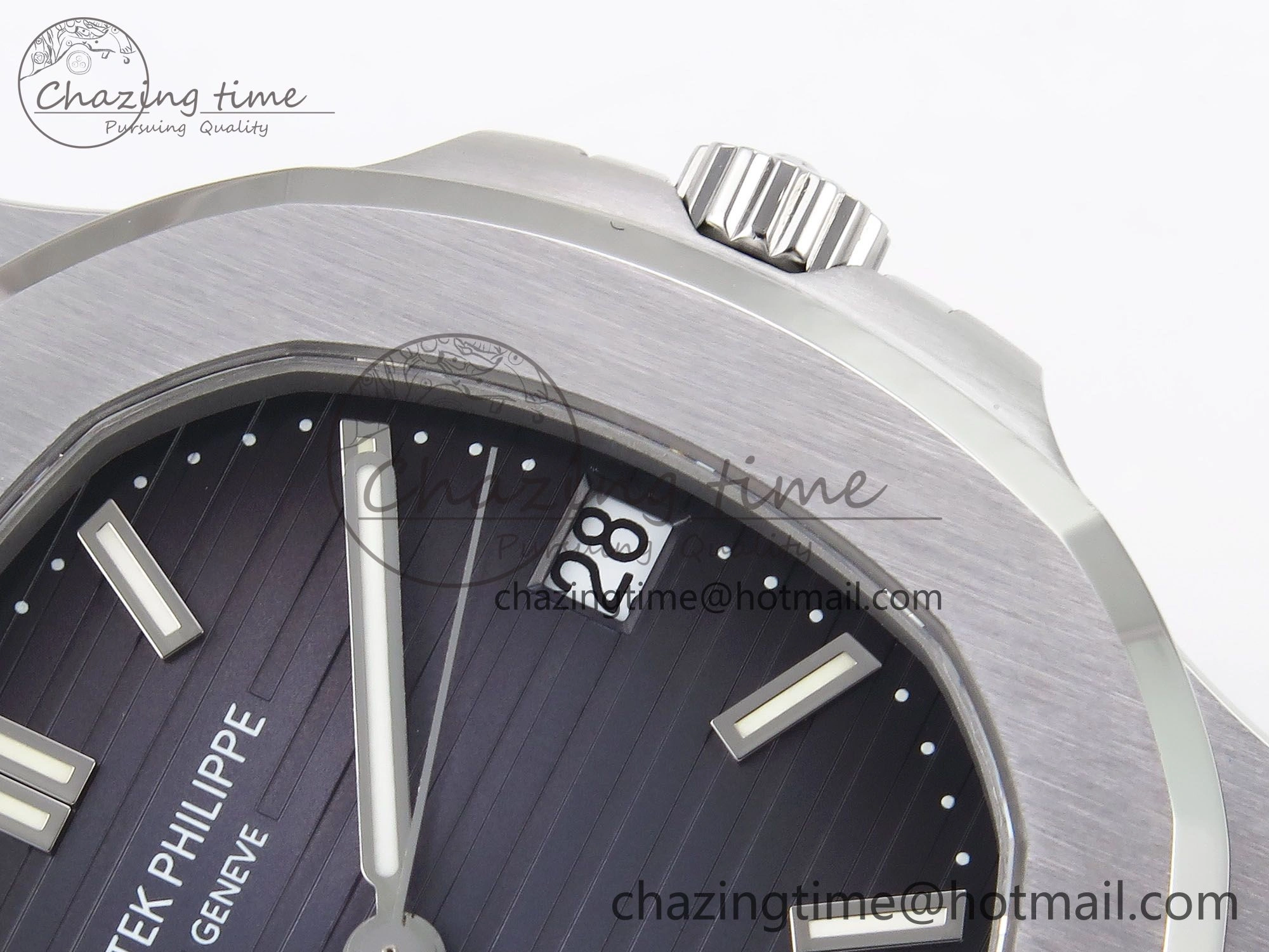 Nautilus 5711 1A PPF 1:1 Best Edition Blue Gray Textured Dial on SS Bracelet Super Clone 26-330 V5