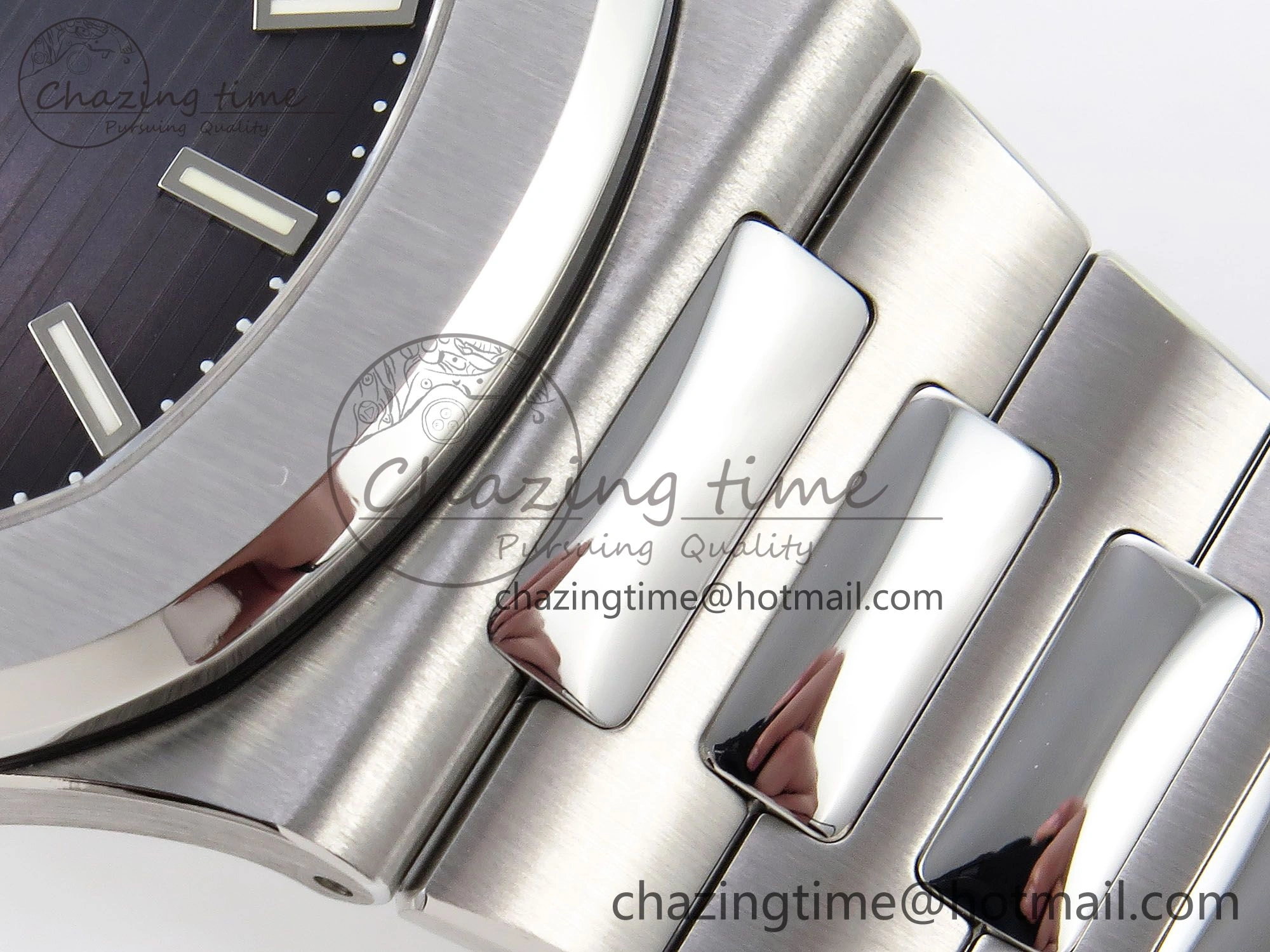 Nautilus 5711 1A PPF 1:1 Best Edition Blue Gray Textured Dial on SS Bracelet Super Clone 26-330 V5