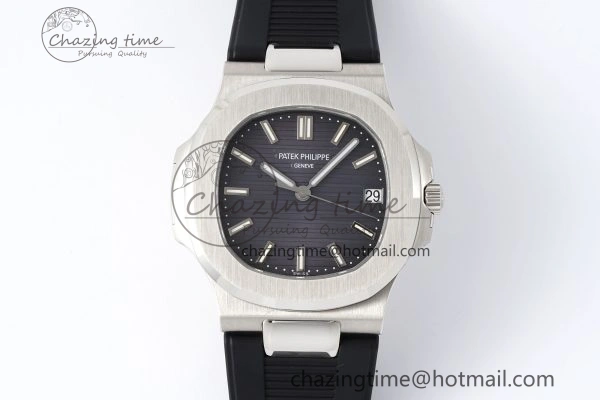 Nautilus 5711 1A PPF 1:1 Best Edition Gray Textured Dial on Black Rubber Strap 324CS V5