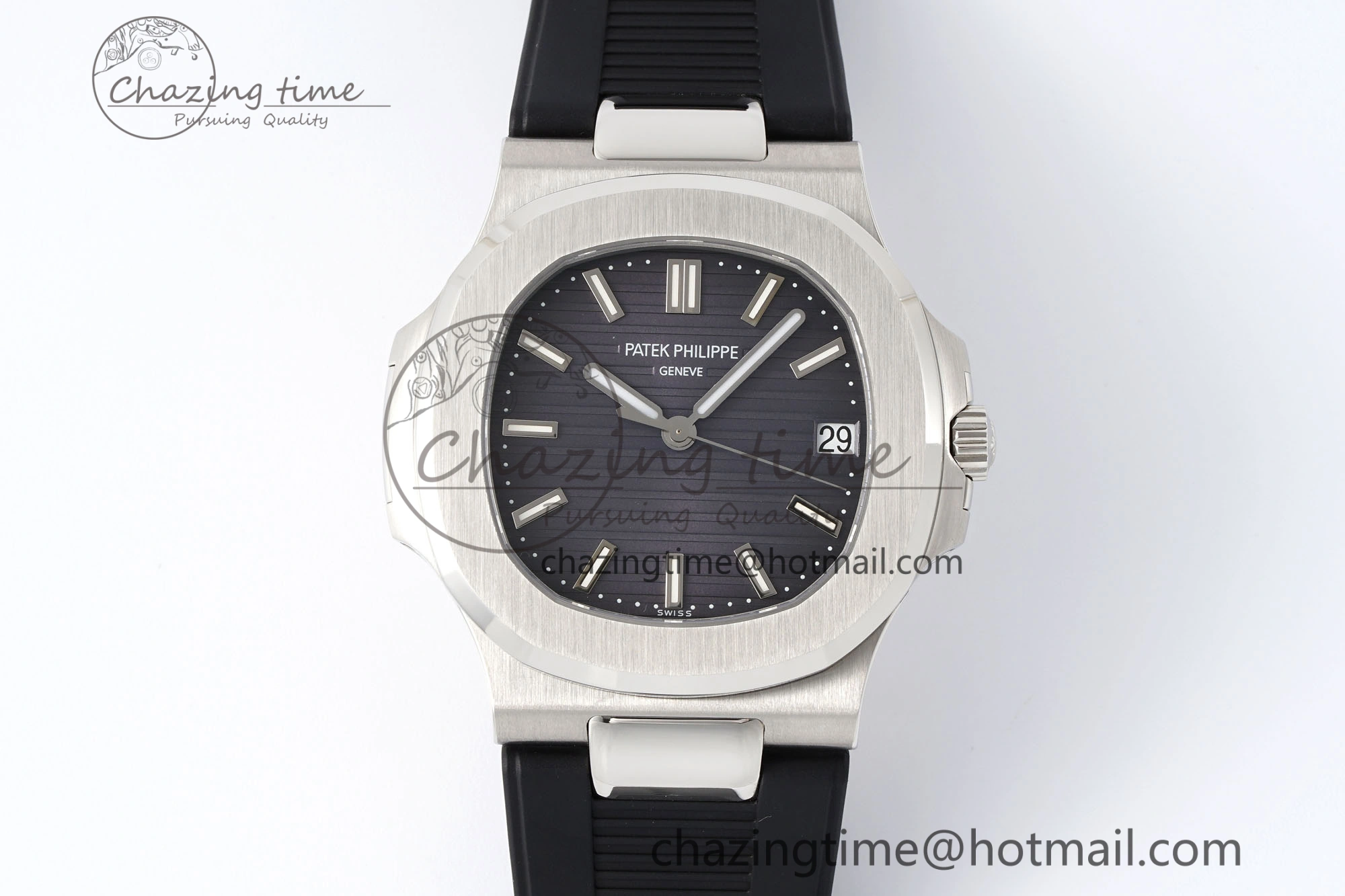 Nautilus 5711 1A PPF 1:1 Best Edition Gray Textured Dial on Black Rubber Strap 324CS V5