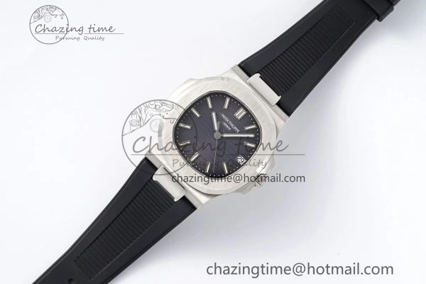 Nautilus 5711 1A PPF 1:1 Best Edition Gray Textured Dial on Black Rubber Strap 324CS V5