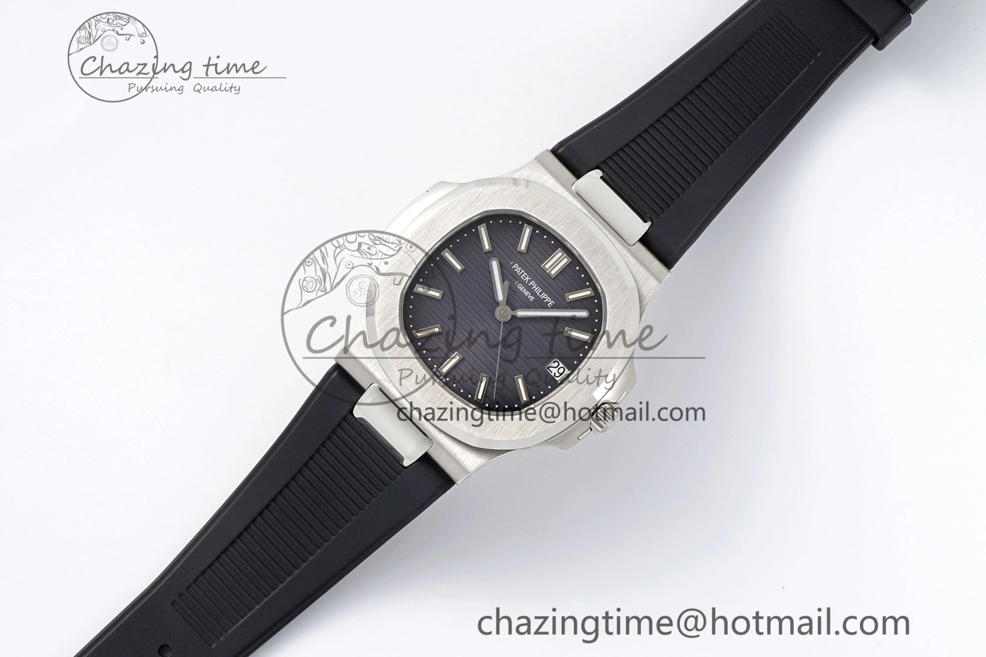 Nautilus 5711 1A PPF 1:1 Best Edition Gray Textured Dial on Black Rubber Strap 324CS V5