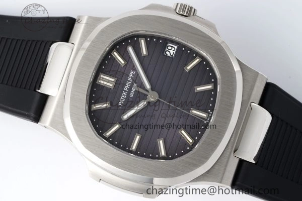 Nautilus 5711 1A PPF 1:1 Best Edition Gray Textured Dial on Black Rubber Strap 324CS V5