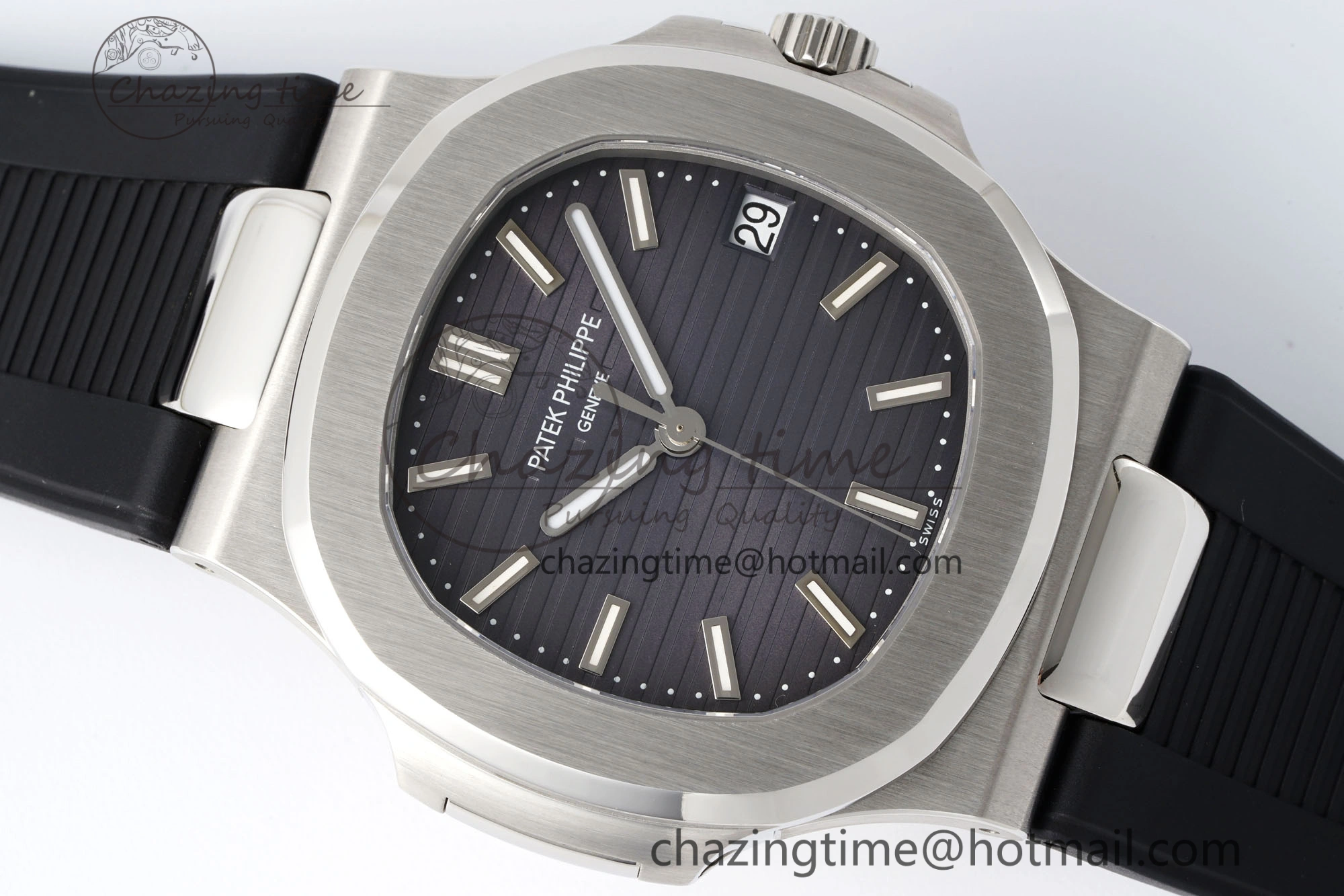 Nautilus 5711 1A PPF 1:1 Best Edition Gray Textured Dial on Black Rubber Strap 324CS V5