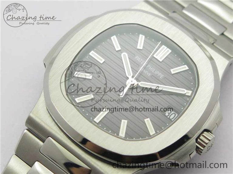 Nautilus 5711 1A PPF 1:1 Best Edition Gray Textured Dial on SS Bracelet 324CS (Free box) V4