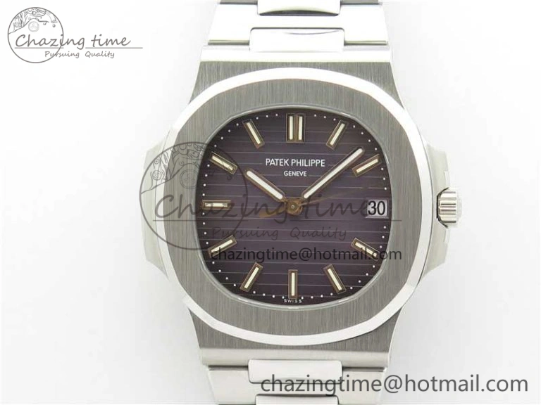 Nautilus 5711 1A PPF 1:1 Best Edition Gray Textured Dial on SS Bracelet 324CS (Free box) V4