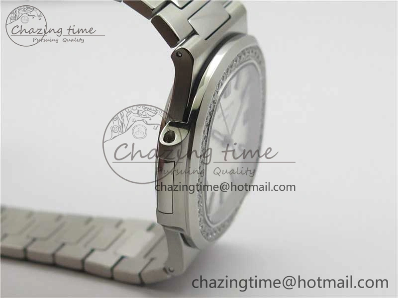 Nautilus 5711 1A PPF 1:1 Best Edition White Dial Diamonds Bezel on SS Bracelet 324CS (Free box) V3