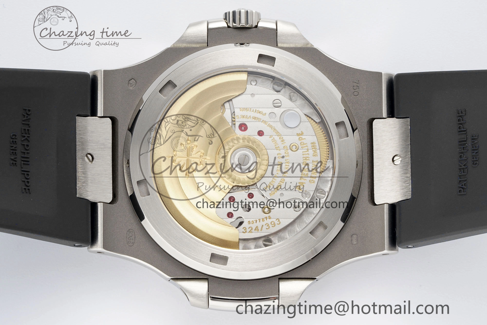 Nautilus 5711 1A PPF 1:1 Best Edition White Textured Dial on Black Rubber Strap 324CS V5