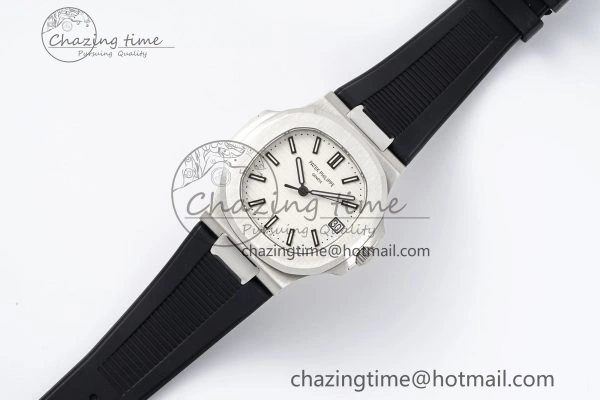 Nautilus 5711 1A PPF 1:1 Best Edition White Textured Dial on Black Rubber Strap 324CS V5