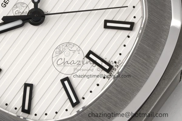 Nautilus 5711 1A PPF 1:1 Best Edition White Textured Dial on Black Rubber Strap 324CS V5