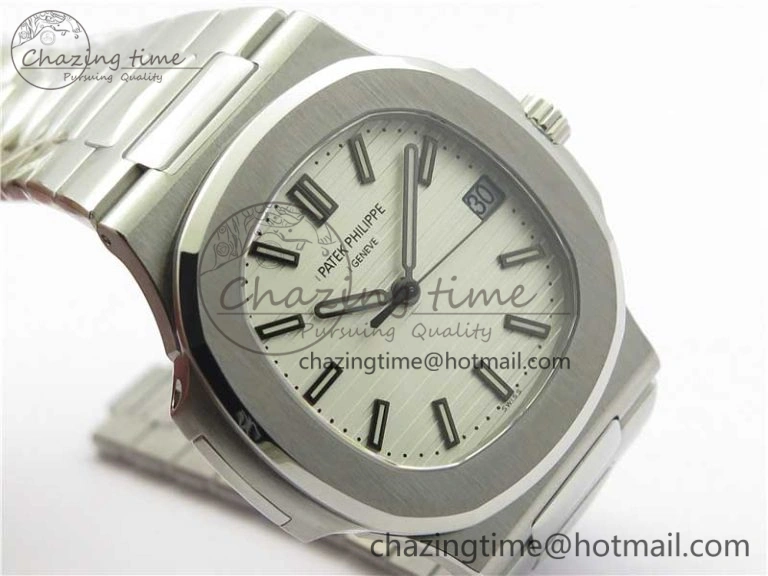 Nautilus 5711 1A PPF 1:1 Best Edition White Textured Dial on SS Bracelet 324CS V4