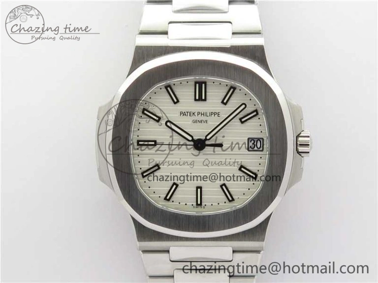 Nautilus 5711 1A PPF 1:1 Best Edition White Textured Dial on SS Bracelet 324CS V4