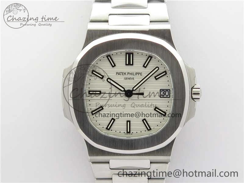 Nautilus 5711 1A PPF 1:1 Best Edition White Textured Dial on SS Bracelet 324CS V4
