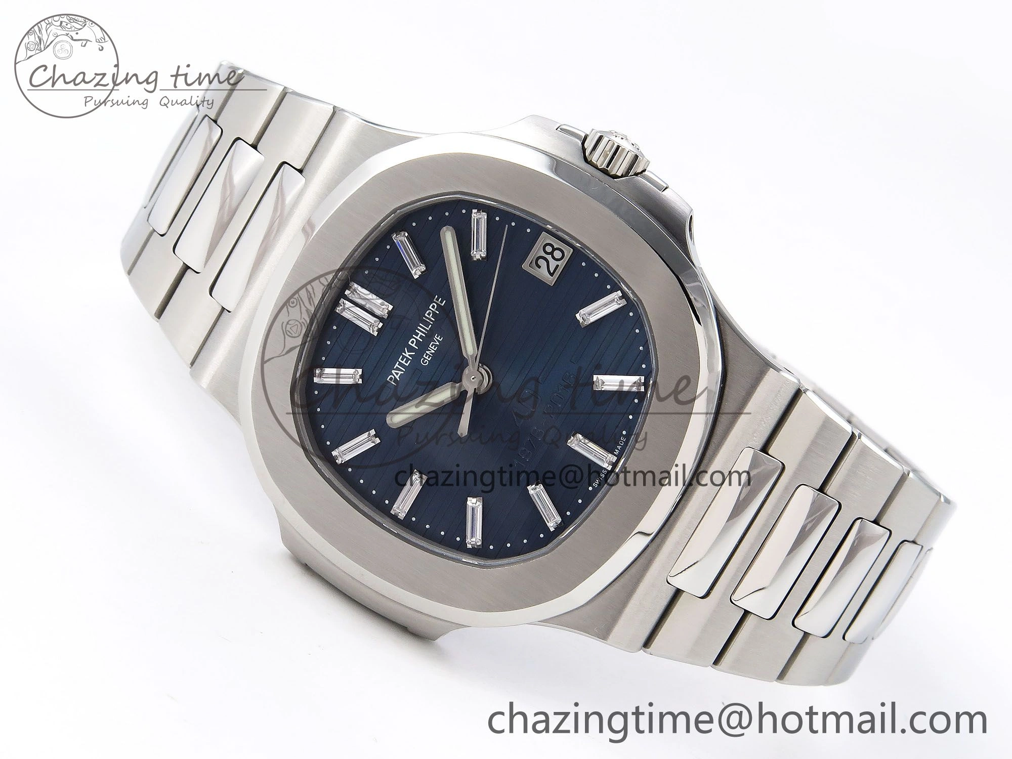 Nautilus 5711 1P 40th Anniversary PPF 1:1 Best Edition Blue Textured Dial on SS Bracelet Super Clone 26-330 V5