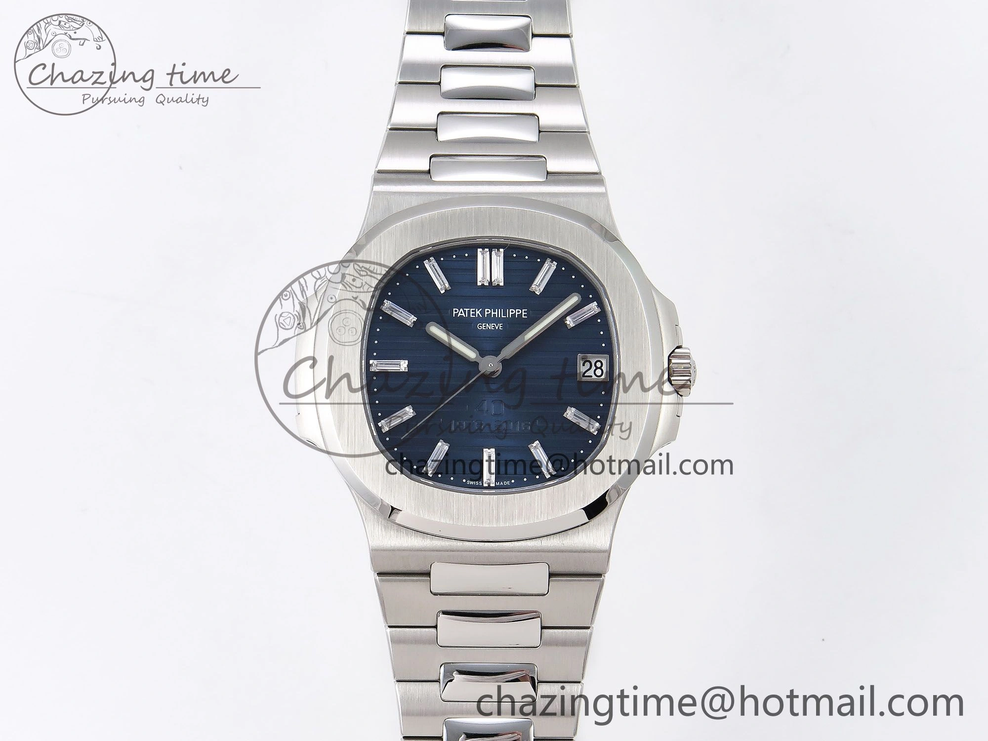 Nautilus 5711 1P 40th Anniversary PPF 1:1 Best Edition Blue Textured Dial on SS Bracelet Super Clone 26-330 V5