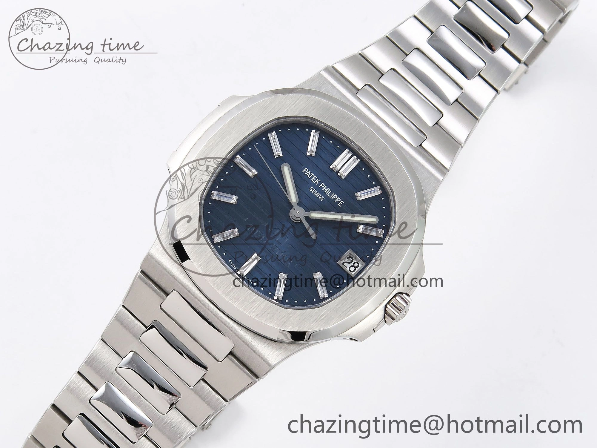 Nautilus 5711 1P 40th Anniversary PPF 1:1 Best Edition Blue Textured Dial on SS Bracelet Super Clone 26-330 V5