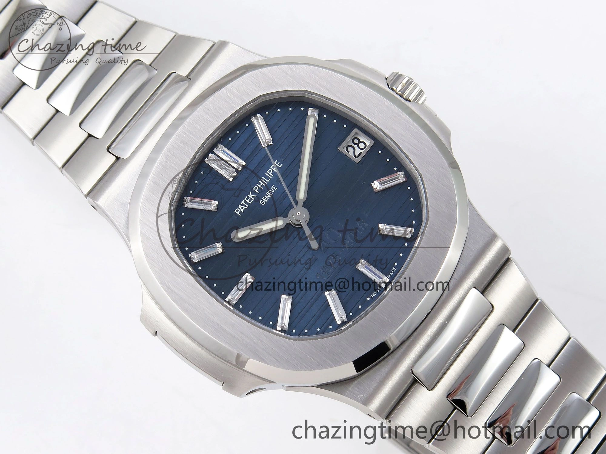 Nautilus 5711 1P 40th Anniversary PPF 1:1 Best Edition Blue Textured Dial on SS Bracelet Super Clone 26-330 V5