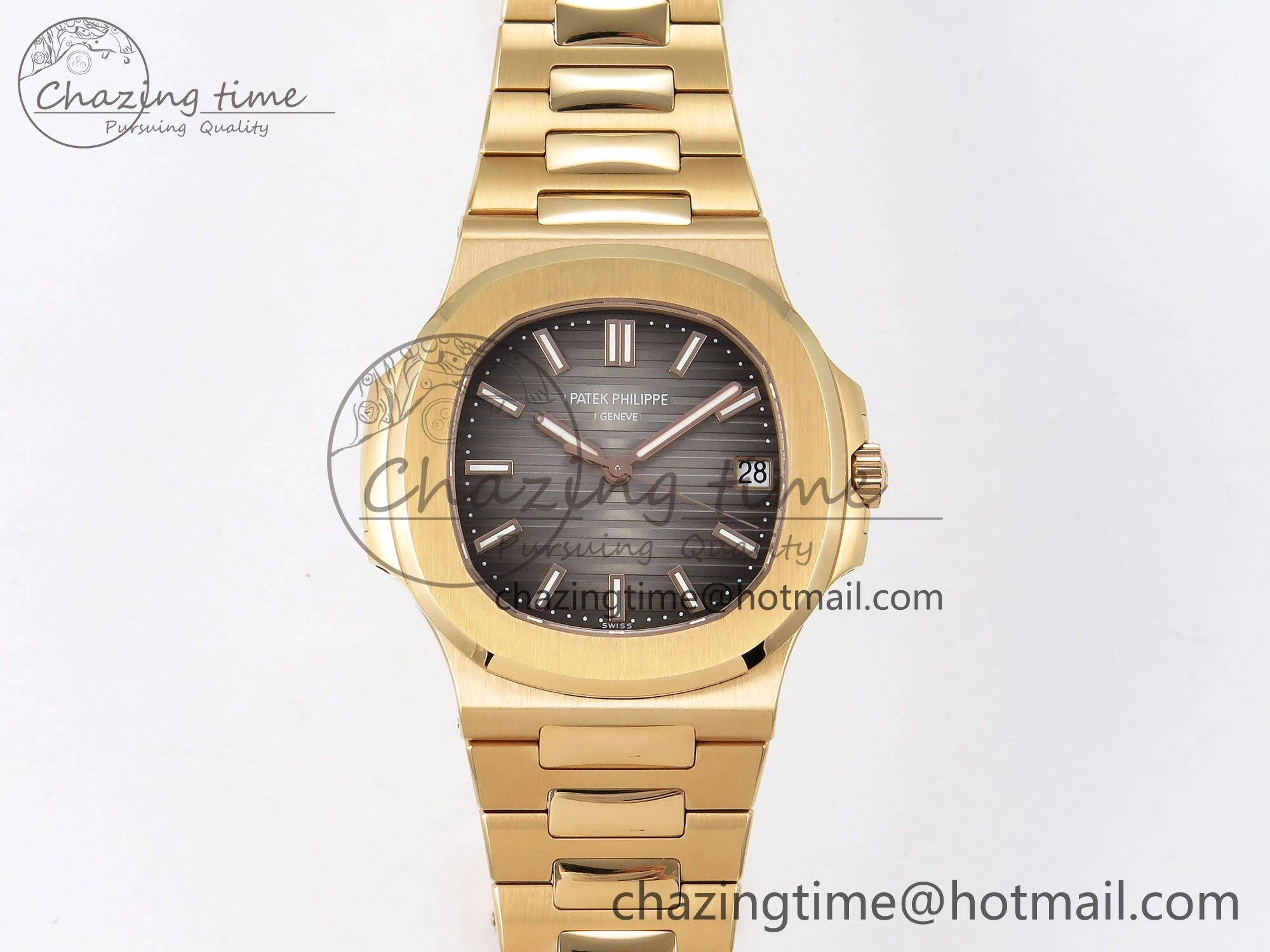 Nautilus 5711 1R-001 RG PPF 1:1 Best Edition Brown Textured Dial on RG Bracelet Super Clone 26-330 V5